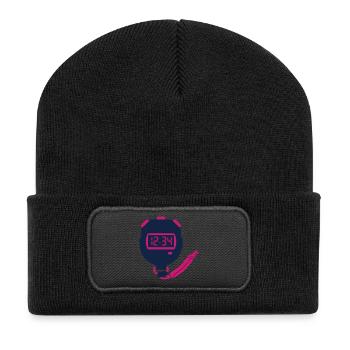 Stopwatch Timer Sport Icon - Recycled Patch Beanie - black - Front