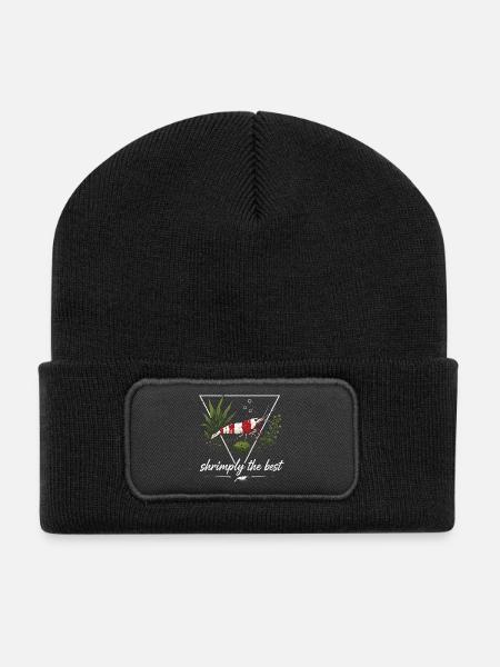 Crystal Red Zwerggarnele - Recycelte Patch Beanie - Schwarz
