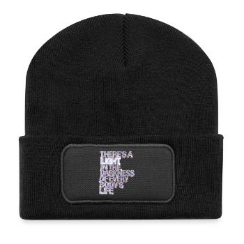 Licht in der Dunkelheit des Lebens - Recycelte Patch Beanie - Schwarz - Vorne
