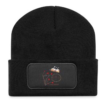Cozy Winter - Recycelte Patch Beanie - Schwarz - Vorne