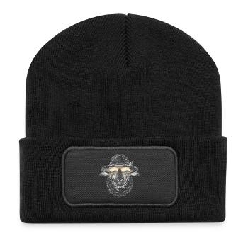 Rhönschaf Wanderer - Recycelte Patch Beanie - Schwarz - Vorne