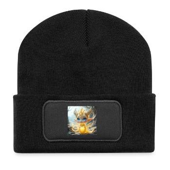 Aventurica - Recycelte Patch Beanie - Schwarz - Vorne