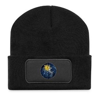 Soleil et Lune cosmiques - Beanie recyclé à patch - noir - Devant