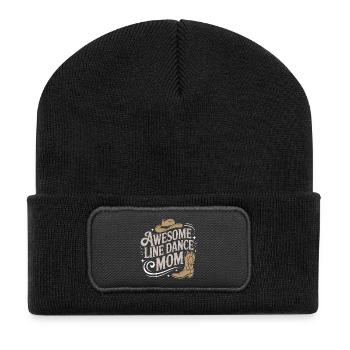 Line Dance Mom. Wonderful Line Dance Mom - Recycled Patch Beanie - black - Front