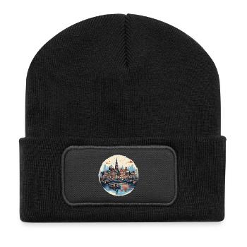 Amsterdam Harbour Historic Architecture - Recycled Patch Beanie - black - Front