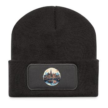 Amsterdam Harbour Historic Architecture - Recycled Patch Beanie - dark grey - Front