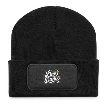 Line Dance mein Hobby - meine Passion - mein Ding - Recycelte Patch Beanie - Schwarz - Vorne