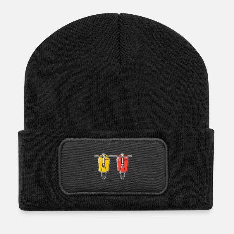 2 Scooter Scooter Scooter yellow red - Recycled Patch Beanie - black
