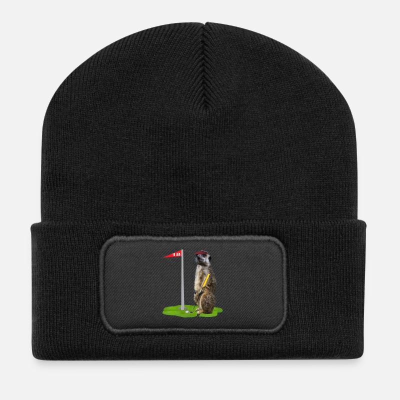 Golf-Erdmännchen - Recycelte Patch Beanie - Schwarz