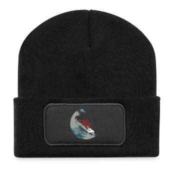 Surfer - Recycelte Patch Beanie - Schwarz - Vorne