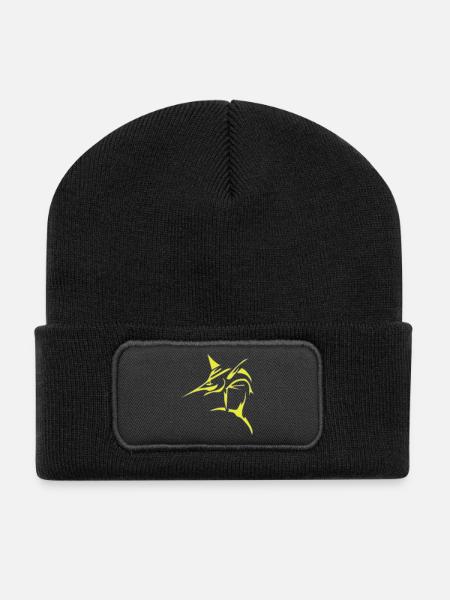 Schwertfisch, Marlin, - Recycelte Patch Beanie - Schwarz