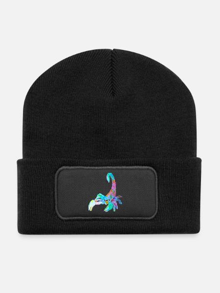 Bunter Skorpion - Recycelte Patch Beanie - Schwarz