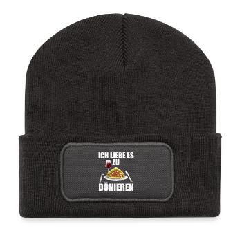Dönieren - Recycelte Patch Beanie - Dunkelgrau - Vorne