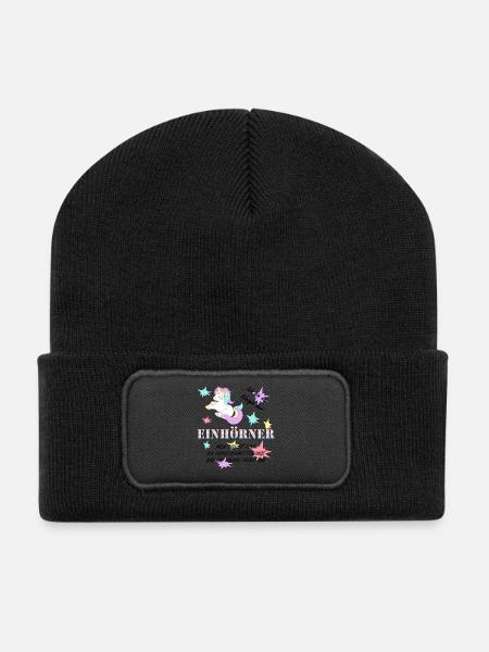 Die Königin der Einhörner! - Recycelte Patch Beanie - Schwarz