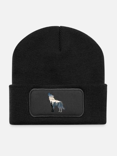 wolf - Recycled Patch Beanie - black