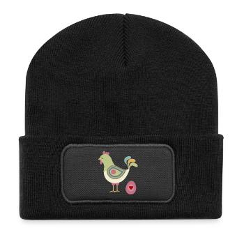 Poulet aux œufs de Pâques - Beanie recyclé à patch - noir - Devant