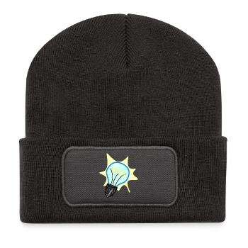 lightbulb light bulb gluehbirne gluehlampe lamp13 - Recycelte Patch Beanie - Dunkelgrau - Vorne