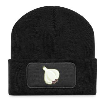 garlic garlic veggie vegetables vegetables4 - Recycled Patch Beanie - black - Front