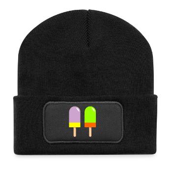 ice cream ice cream restaurant ice cream sundae134 - Recycled Patch Beanie - black - Front