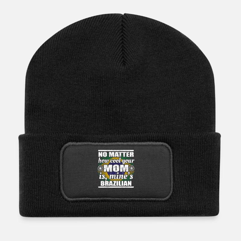 pas maman matière fraîche poison mère Brésil png - Beanie recyclé à patch - noir