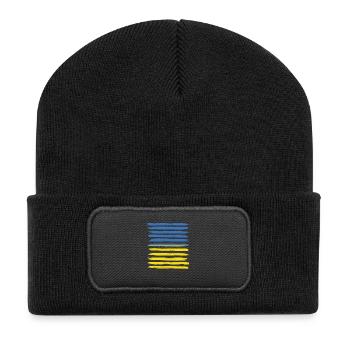 Geschenk Heimat Wurzeln Stolz Ukraine - Recycelte Patch Beanie - Schwarz - Vorne