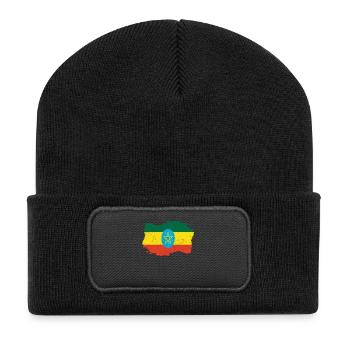 Roots Roots drapeau pays d'origine Ethiopie Png - Beanie recyclé à patch - noir - Devant