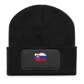 Roots roots flag homeland country Slovakia png - Recycled Patch Beanie - black - Front