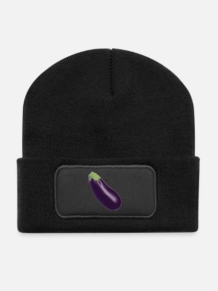 aubergine - Recycled Patch Beanie - black