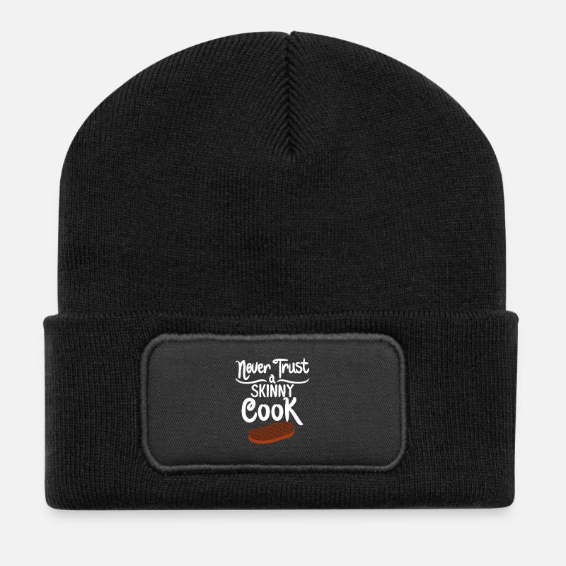 Ne fais pas confiance à un cuisinier maigre - cadeau - Beanie recyclé à patch - noir