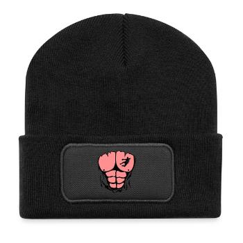 handball corps muscle dechire muscu body - Beanie recyclé à patch - noir - Devant