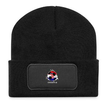 Kroatien - Fussball - Weltmeisterschaft - Recycelte Patch Beanie - Schwarz - Vorne