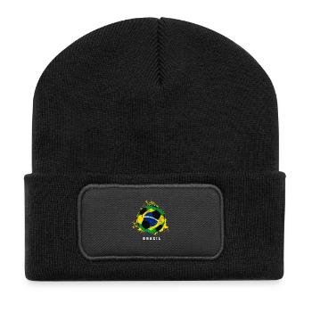 Brasilien - Fussball - Weltmeisterschaft - Recycelte Patch Beanie - Schwarz - Vorne