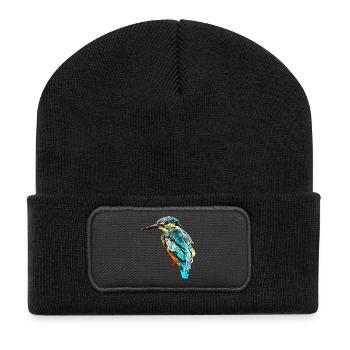 gxp ice bird kingfisher vector art - Recycled Patch Beanie - black - Front