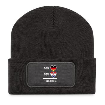 Germany and Croatia awesome / gift flag - Recycled Patch Beanie - dark grey - Front
