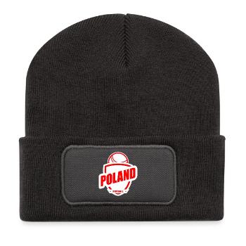 Cadeau Coupe du Monde Fistball Pologne par équipe - Beanie recyclé à patch - charbon - Devant