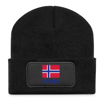 Drapeau norvégien - Beanie recyclé à patch - noir - Devant