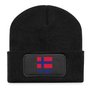 Drapeau norvégien - Beanie recyclé à patch - noir - Devant
