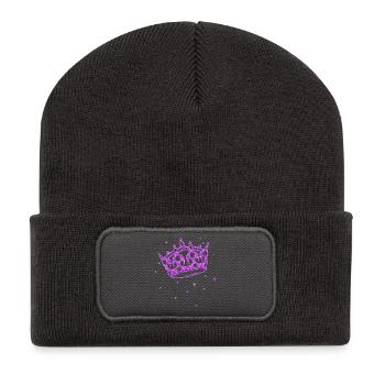 Krone Glitter Prinzessin Geburtstag Princess - Recycelte Patch Beanie - Dunkelgrau - Vorne