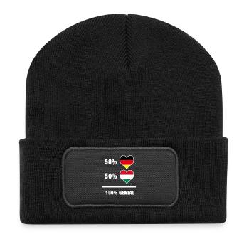Germany and Hungary Genial / Gift Flag - Recycled Patch Beanie - black - Front