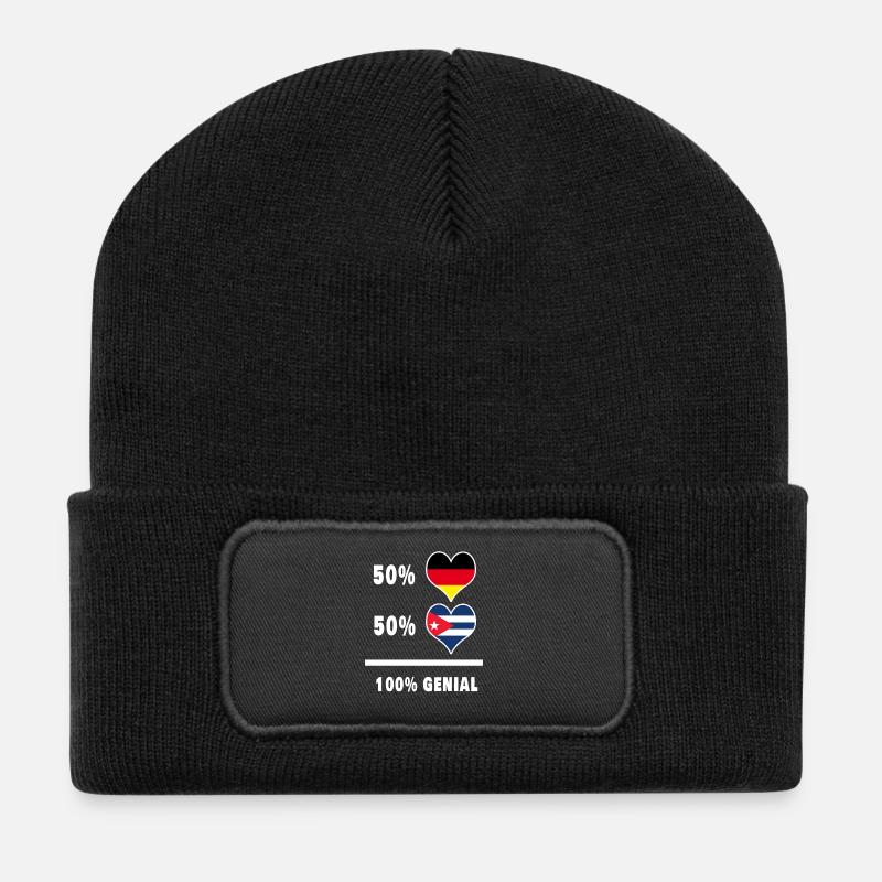 Deutschland und Kuba Genial / Geschenk - Recycelte Patch Beanie - Schwarz