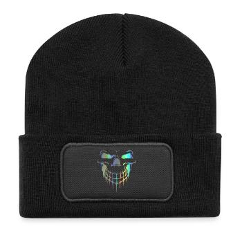 Totenkopf - Recycelte Patch Beanie - Schwarz - Vorne