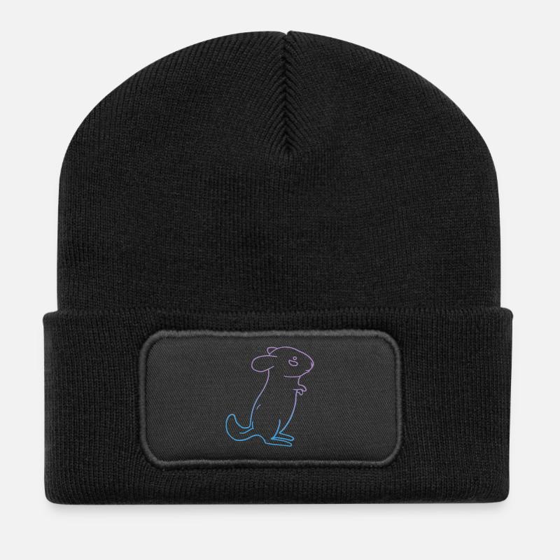 Chinchilla animal - Recycled Patch Beanie - black