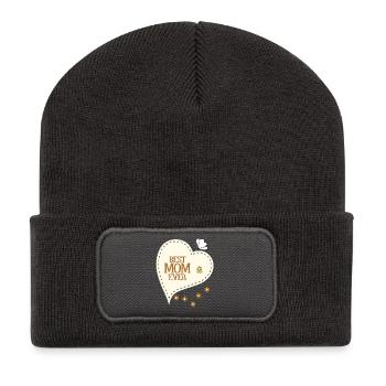 Meilleure maman jamais - Beanie recyclé à patch - charbon - Devant