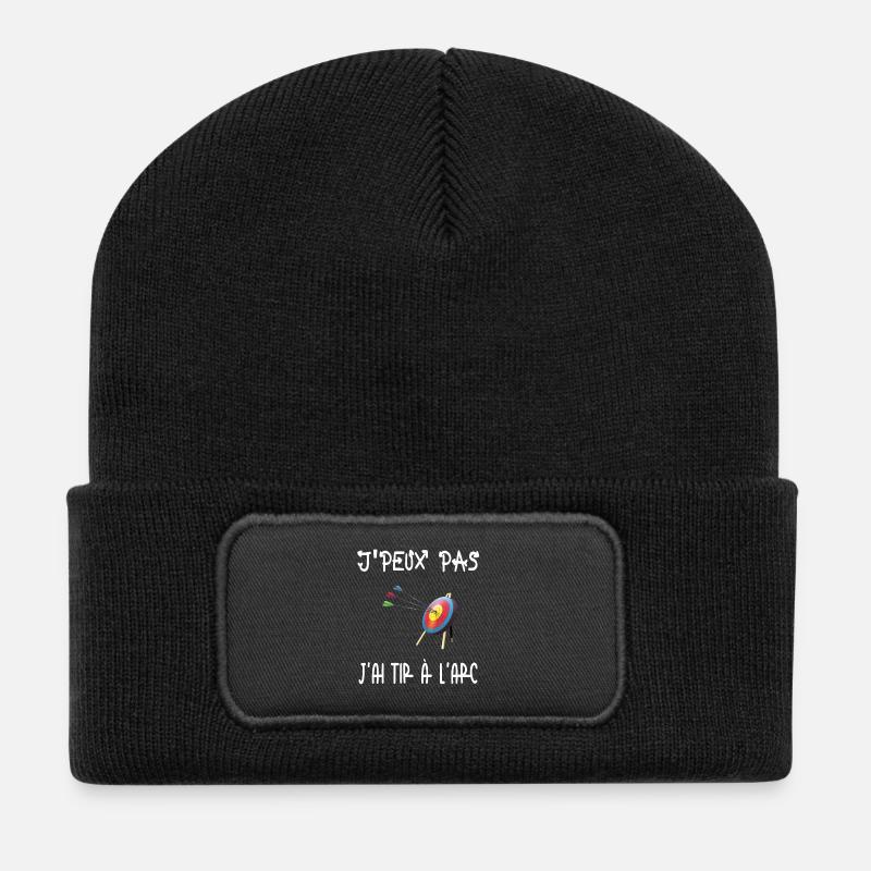 Ich kann nicht Bogenschießen - Recycelte Patch Beanie - Schwarz