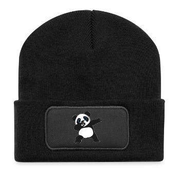 Dabbing Dab Dancing Panda - Recycelte Patch Beanie - Schwarz - Vorne