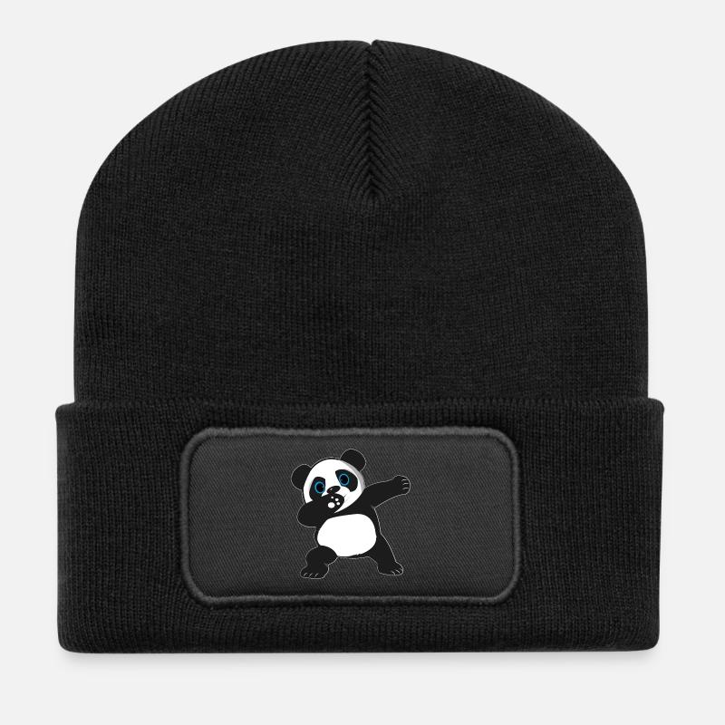 Dabbing Dab Dancing Panda - Recycelte Patch Beanie - Schwarz