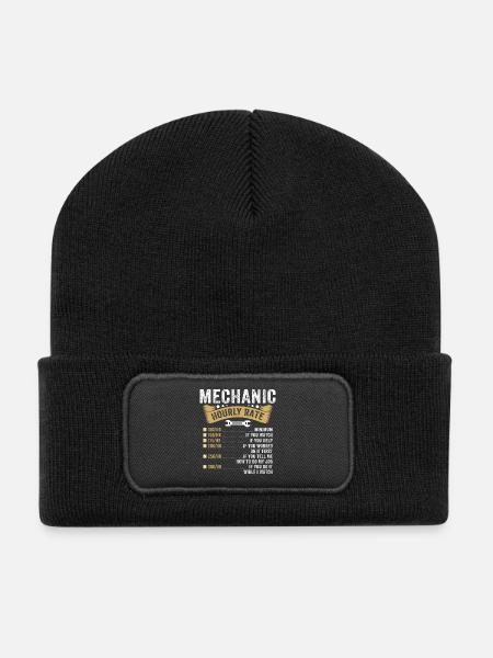 Mechanic Hourly Rate - Recycled Patch Beanie - black