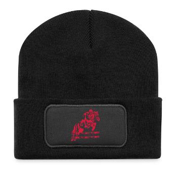 Reiten Reiter Springen - Recycelte Patch Beanie - Schwarz - Vorne