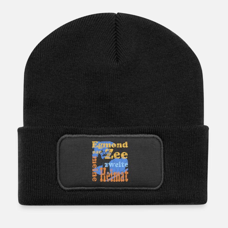 Egmond aan Zee - Recycelte Patch Beanie - Schwarz