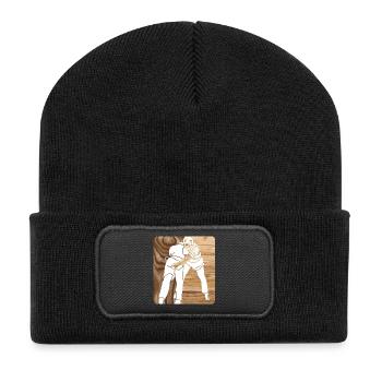 Hosenlupf Scgwingen Schwinger sind aus hartem Holz - Recycelte Patch Beanie - Schwarz - Vorne